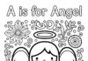A is for Angel Coloring Page
