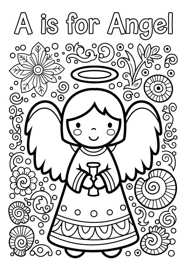 A is for Angel Coloring Page A is for Angel Coloring Page