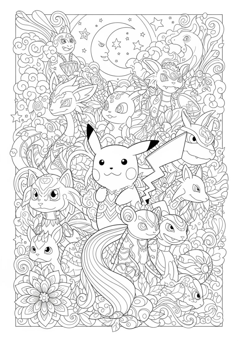 Adult Coloring Page Pokemon Adult Coloring Page Pokemon