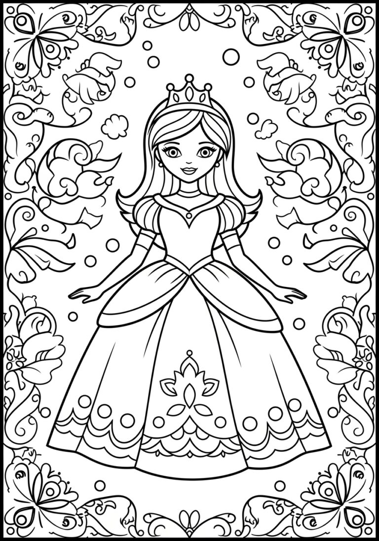 Adult Princess Coloring Page Adult Princess Coloring Page