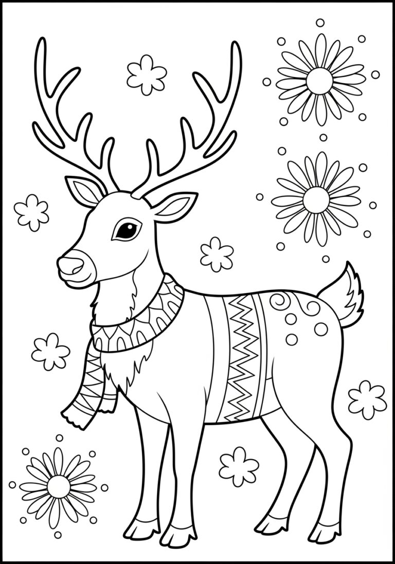 Adult Reindeer Coloring Page