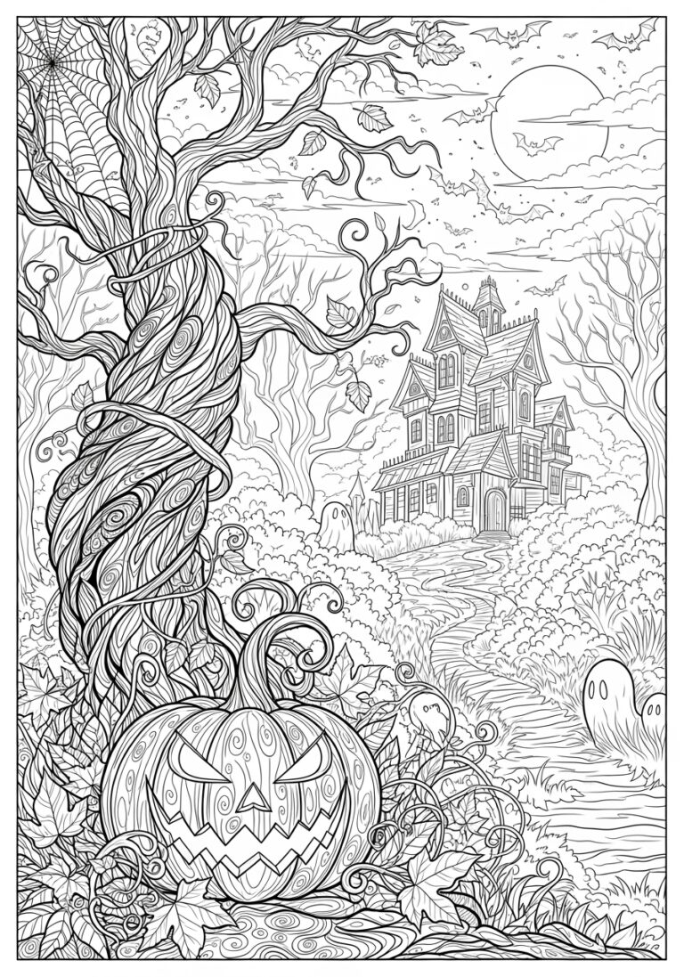 Advanced Halloween Coloring Page
