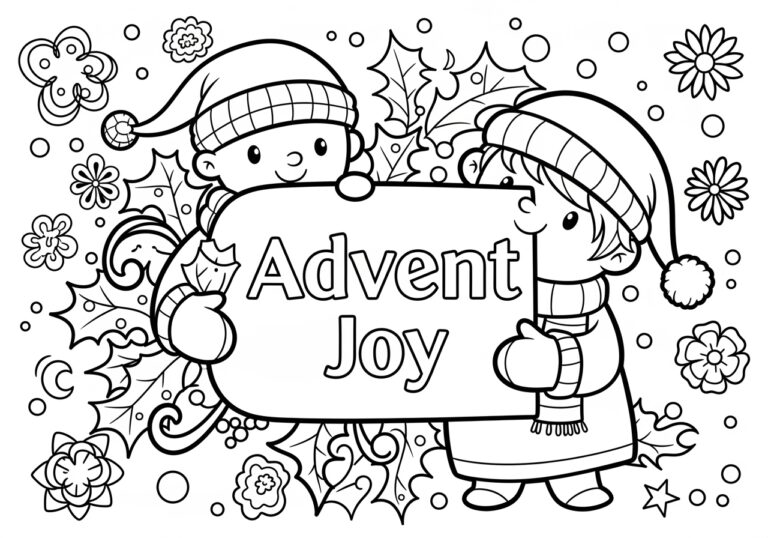 Advent Joy Coloring Page Advent Joy Coloring Page