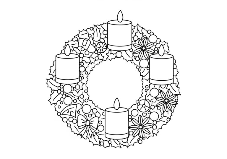 Advent Wreath Coloring Page Advent Wreath Coloring Page