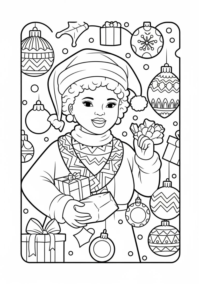 African American Christmas Coloring Page African American Christmas Coloring Page