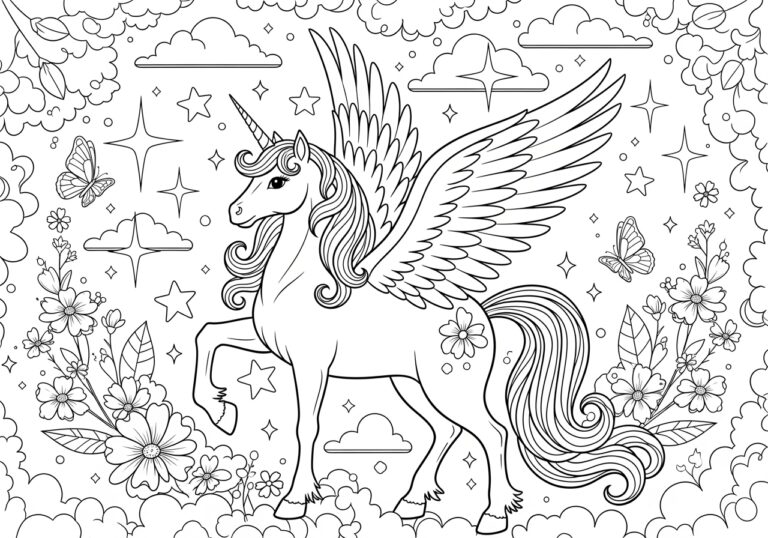 Alicorn Coloring Page for Adults Alicorn Coloring Page for Adults
