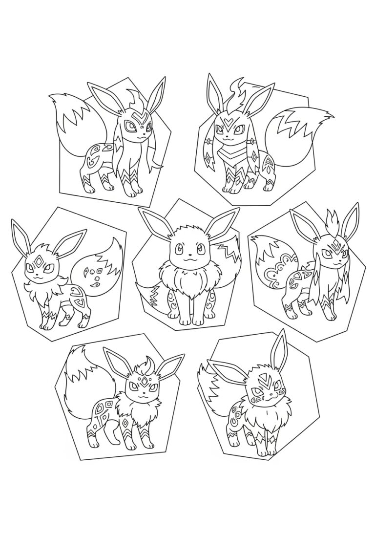 All Eevee Evolutions Coloring Page All Eevee Evolutions Coloring Page