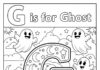 Alphabet Letter G Ghost Coloring Page