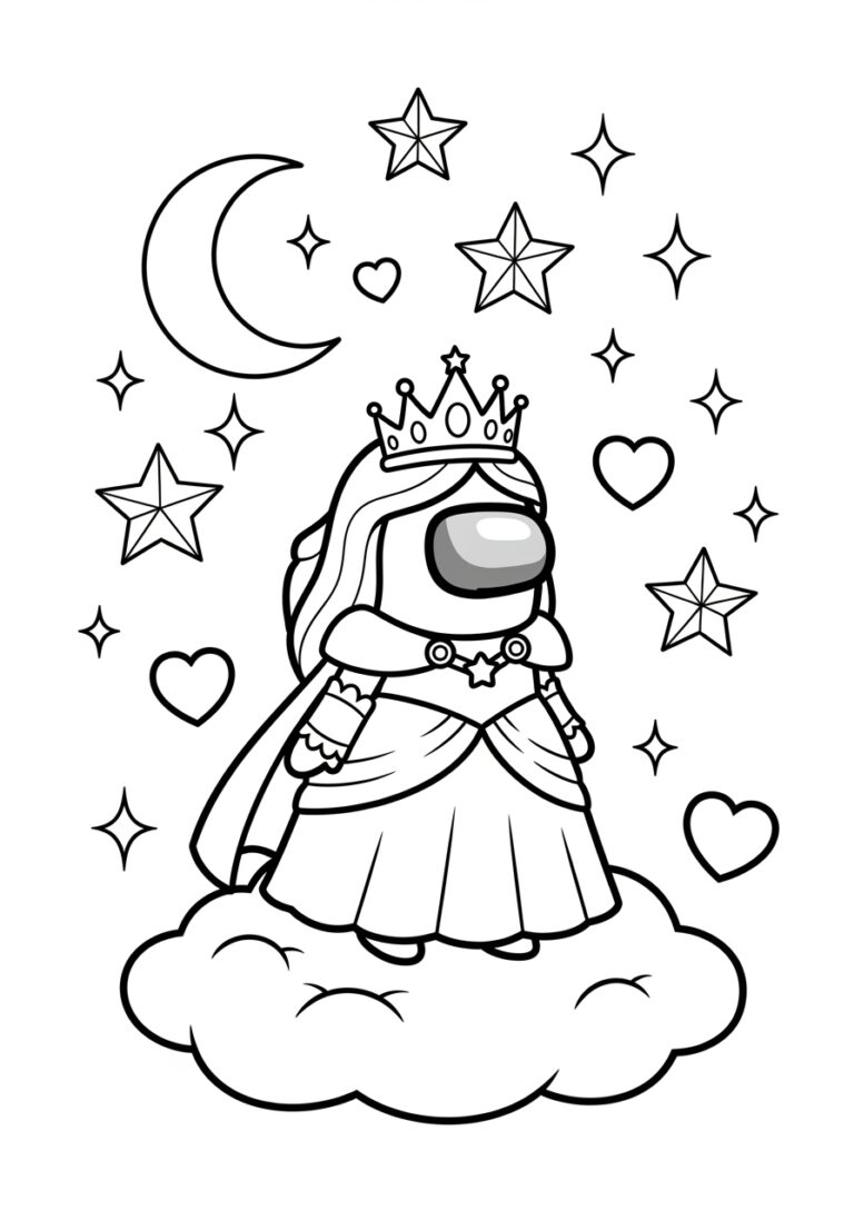 Among Us Princess Coloring Page Among Us Princess Coloring Page