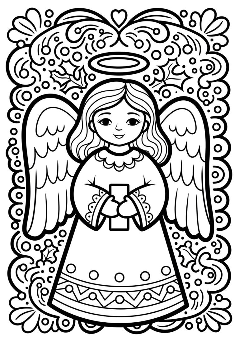 Angel Christmas Coloring Page Angel Christmas Coloring Page