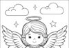 Angel Coloring Page for Preschool