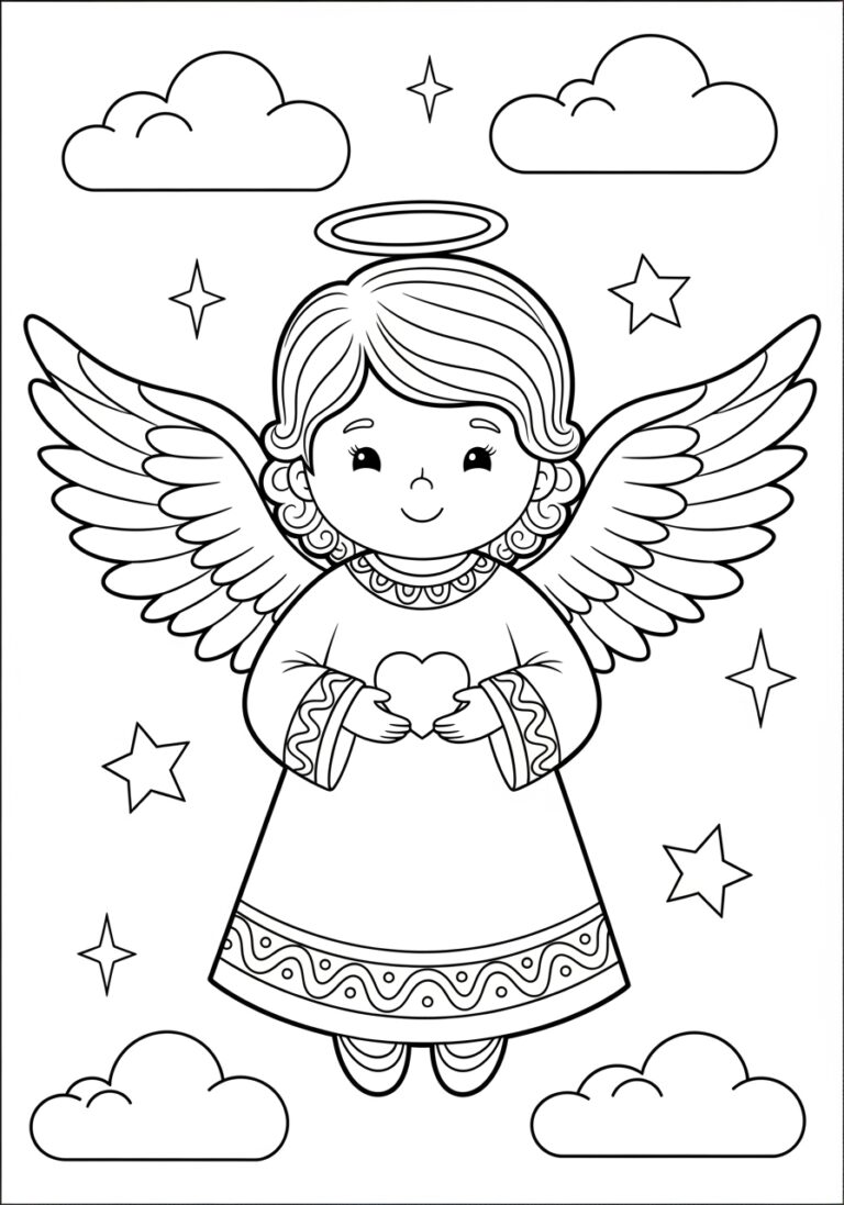 Angel Coloring Page for Preschool