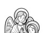 Angel Gabriel and Mary Coloring Page