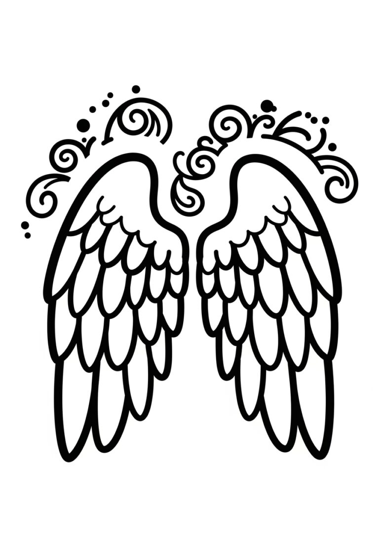 Angel Wing Ornament Coloring Page