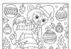 Animal Christmas Coloring Page