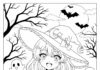Anime Halloween Coloring Page
