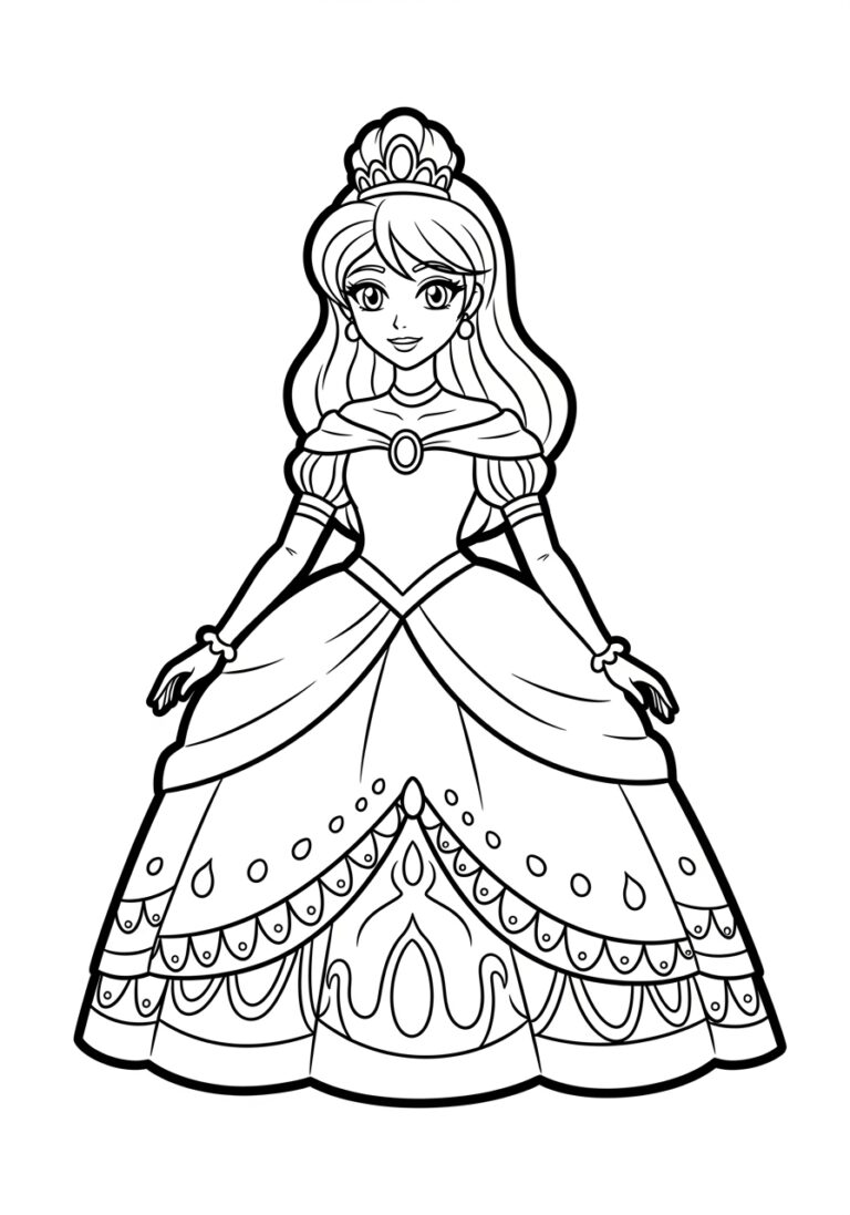Anime Princess Coloring Page Anime Princess Coloring Page