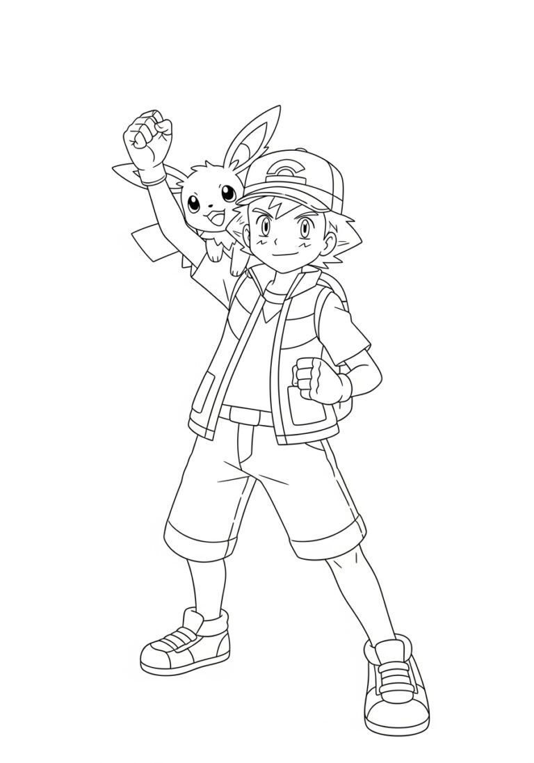 Ash Pokémon Coloring Page Ash Pokémon Coloring Page