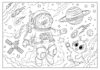 Astronaut Ghost in Space Coloring Page