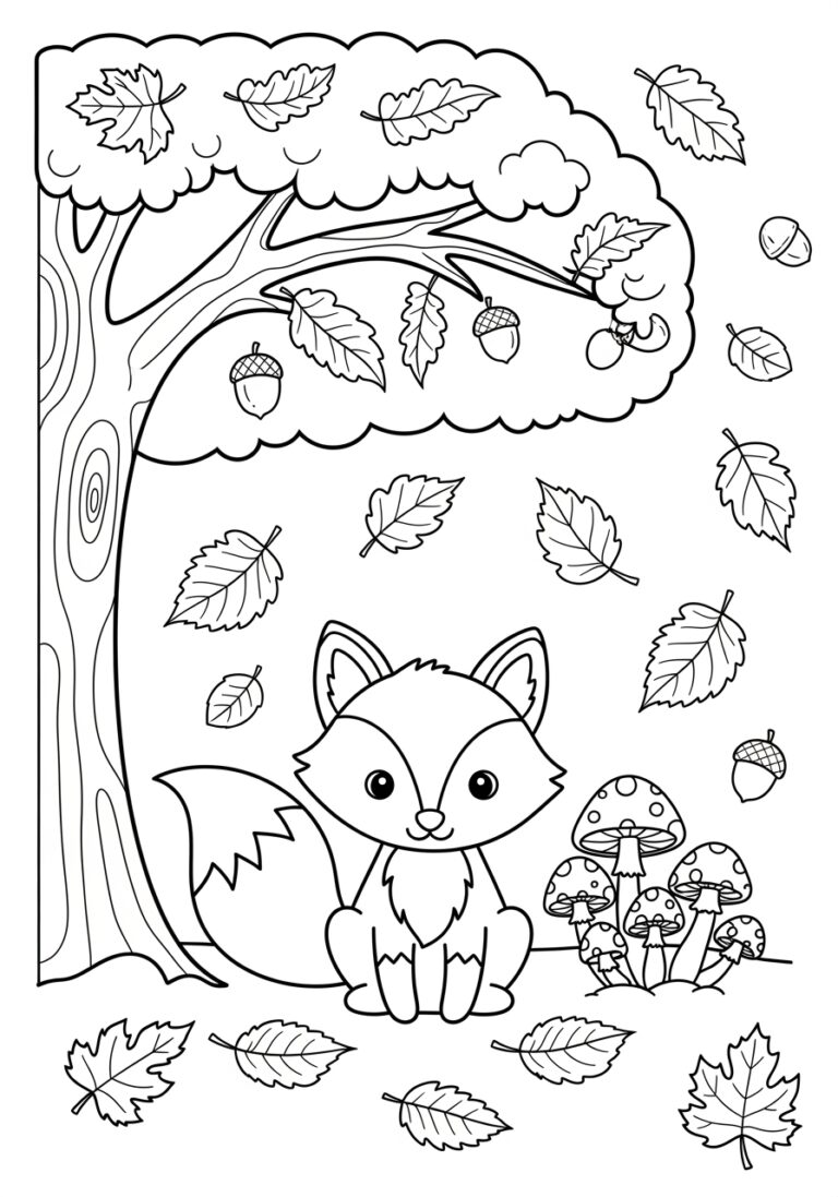 Autumn Color Page to Print Out and Color