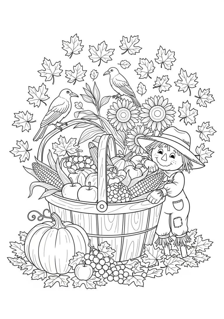 Autumn Harvest Coloring Page Autumn Harvest Coloring Page