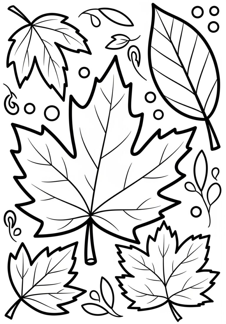 Autumn Leaf Colouring Page Autumn Leaf Colouring Page