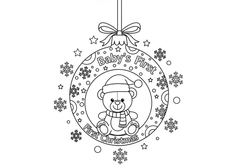 Baby’s First Christmas Ornament Coloring Page Baby’s First Christmas Ornament Coloring Page