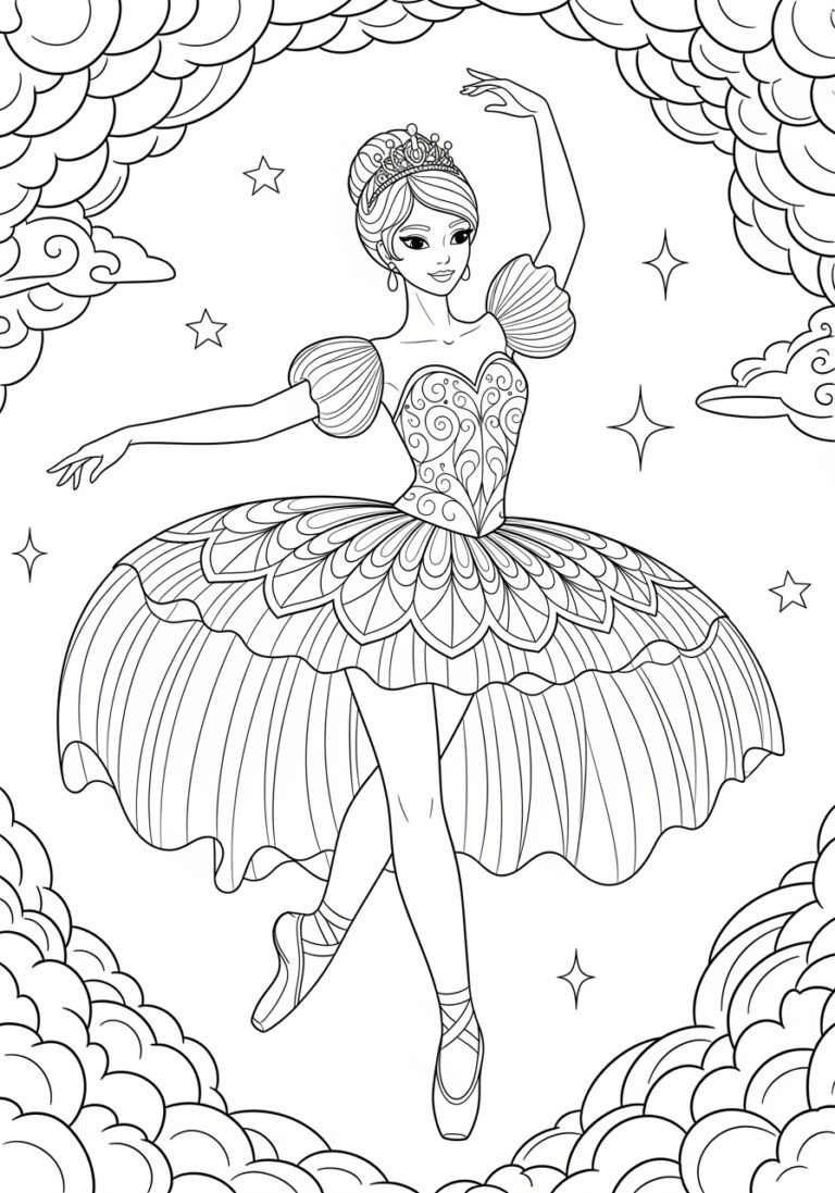 Ballerina Princess Coloring Page Ballerina Princess Coloring Page