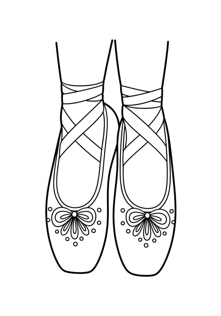 Ballet Slipper Ornament Coloring Page Ballet Slipper Ornament Coloring Page