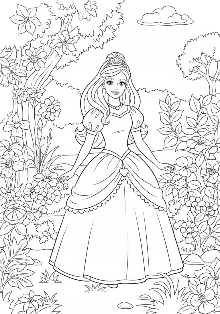 Barbie Coloring Page Princess Barbie Coloring Page Princess