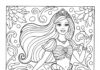 Barbie Princess Mermaid Coloring Page