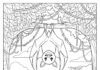 Bat in a Rainforest Canopy Coloring Page