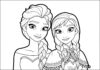 Beautiful Elsa and Anna Drawing with Colour