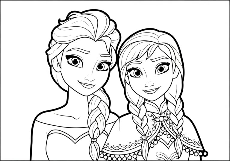 Beautiful Elsa and Anna Drawing with Colour Beautiful Elsa and Anna Drawing with Colour