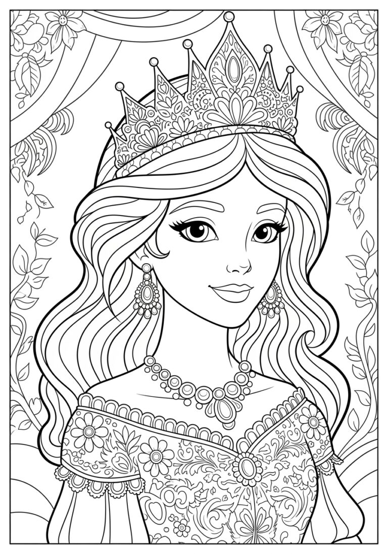 Beautiful Princess Coloring Page Beautiful Princess Coloring Page