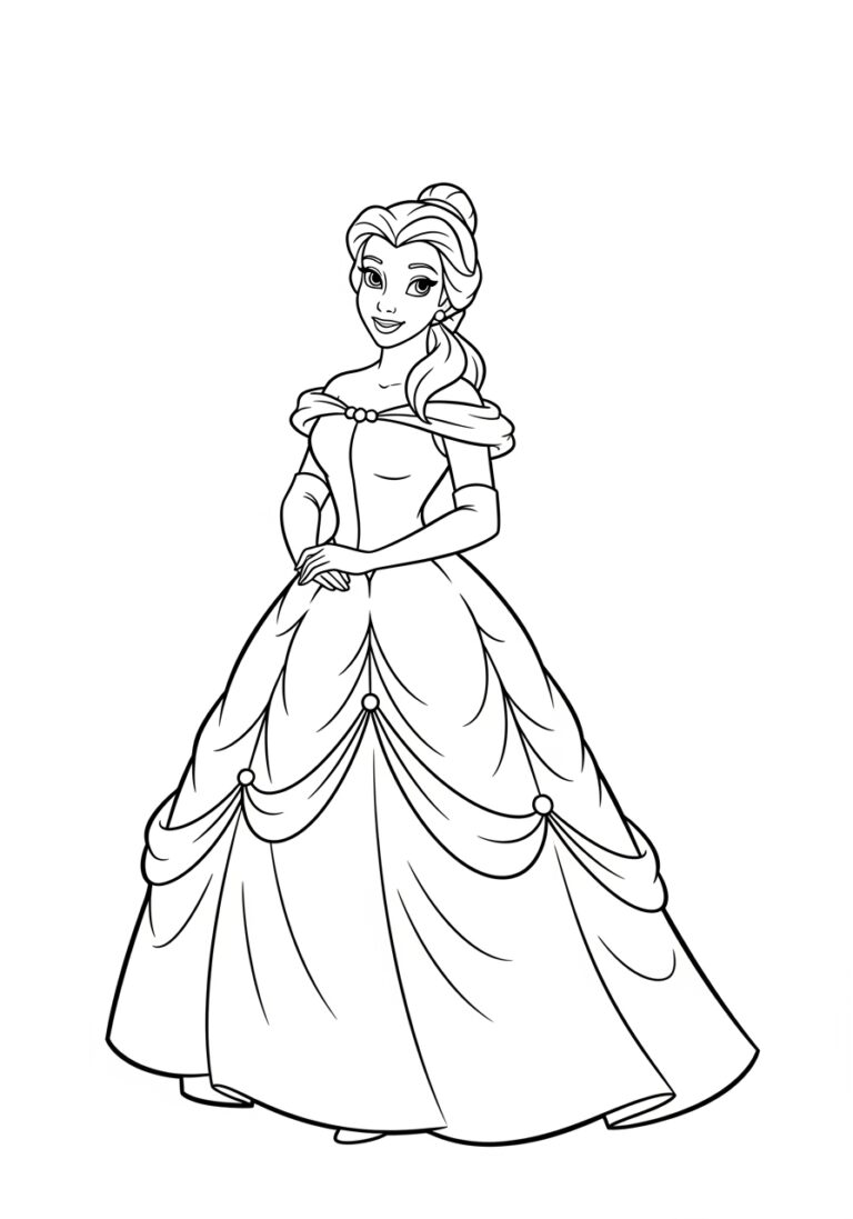 Beauty and the Beast Belle Coloring Page Beauty and the Beast Belle Coloring Page