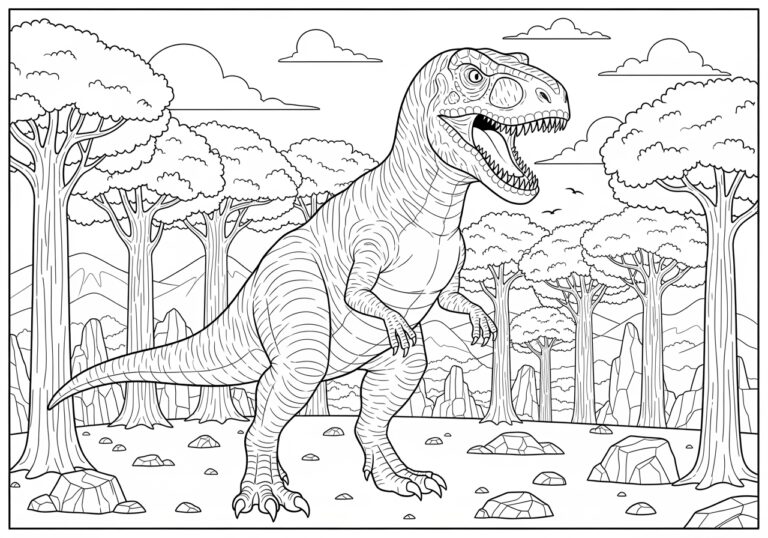 Big Dinosaur Coloring Page to Print Out and Color