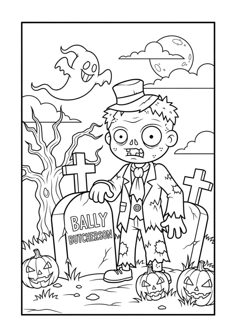 Billy Butcherson Zombie Friend Coloring Page Billy Butcherson Zombie Friend Coloring Page