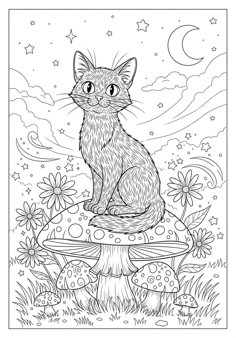 Binx the Black Cat Coloring Page Binx the Black Cat Coloring Page