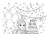 Birthday Princess Coloring Page