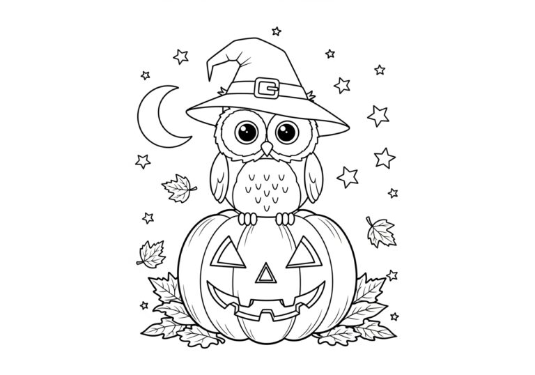 Black and White Halloween Coloring Page Black and White Halloween Coloring Page