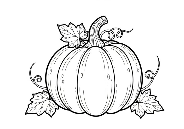 Black and White Pumpkin Coloring Page