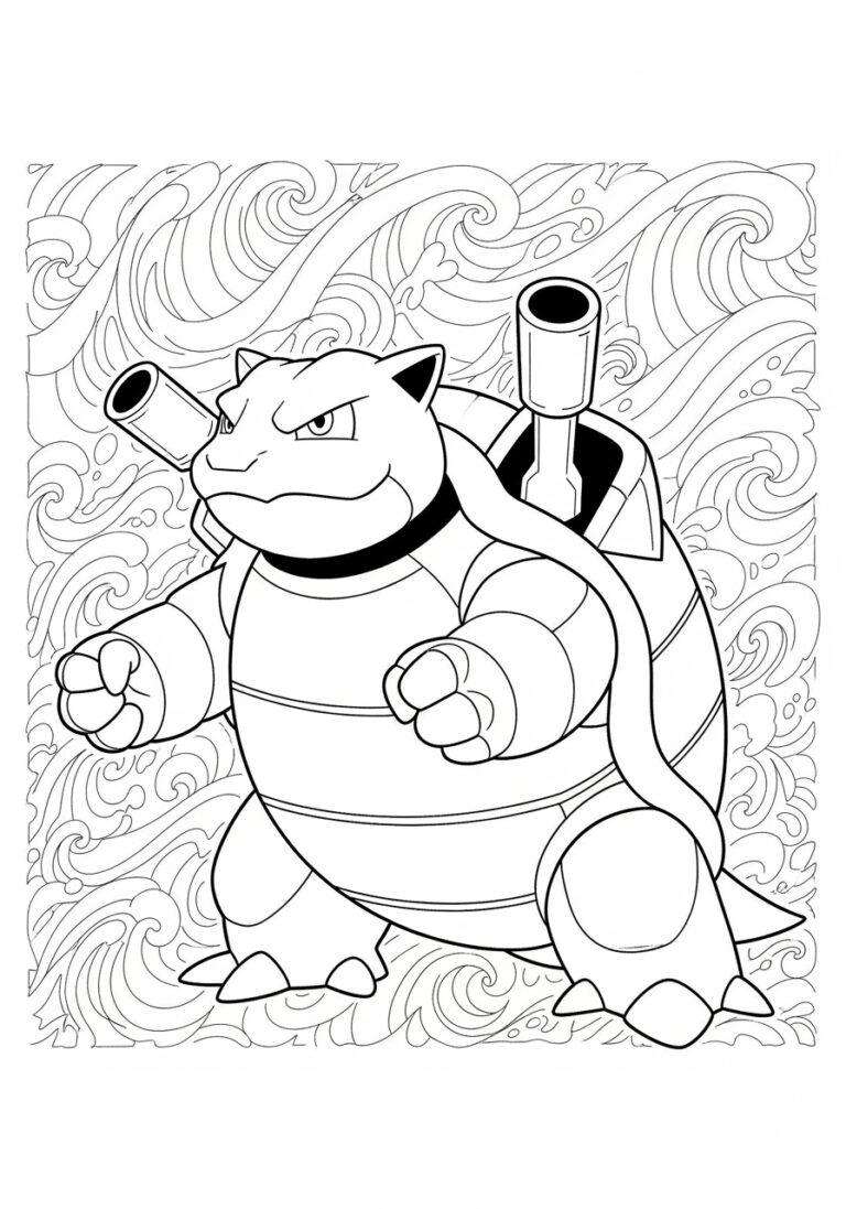 Blastoise Coloring Page to Print and Color Blastoise Coloring Page to Print and Color