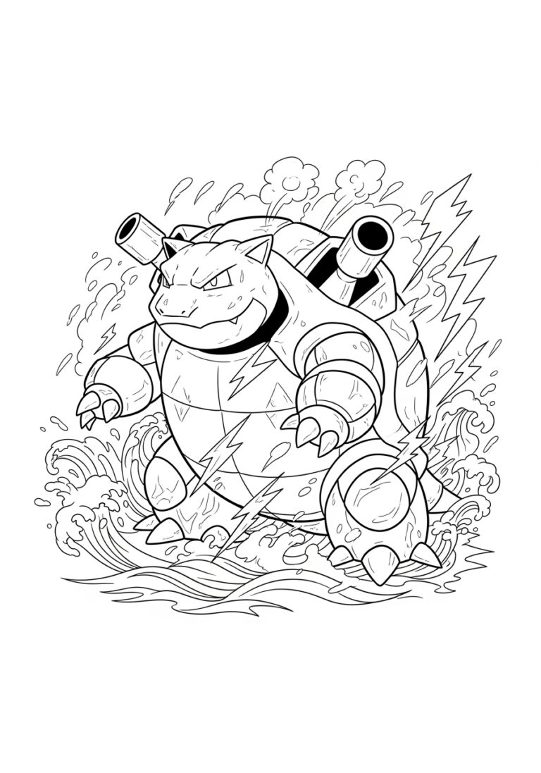 Blastoise VMAX Coloring Page to Print Out and Color Blastoise VMAX Coloring Page to Print Out and Color