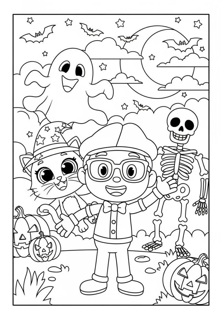 Blippi Halloween Coloring Page Blippi Halloween Coloring Page