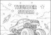 Blue Thunder Monster Truck Coloring Page