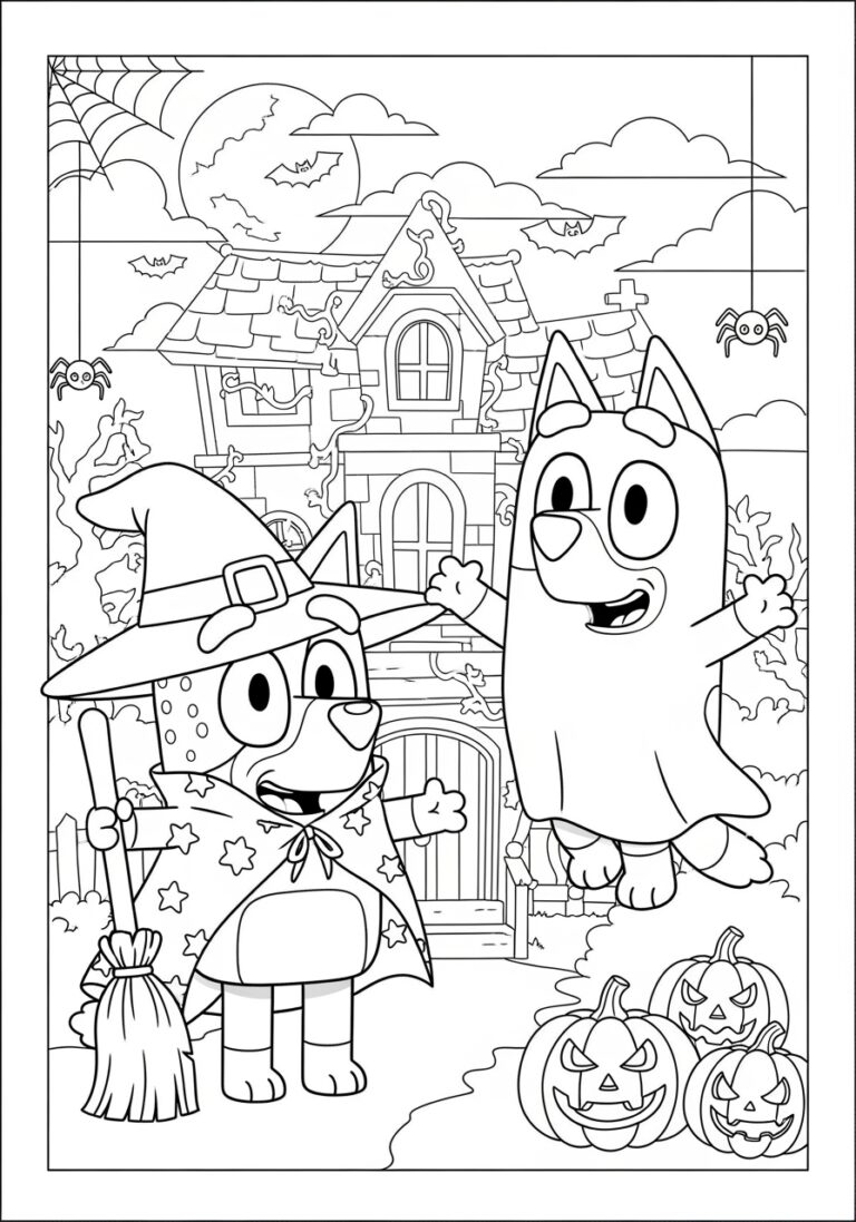 Bluey Halloween Coloring Page Bluey Halloween Coloring Page