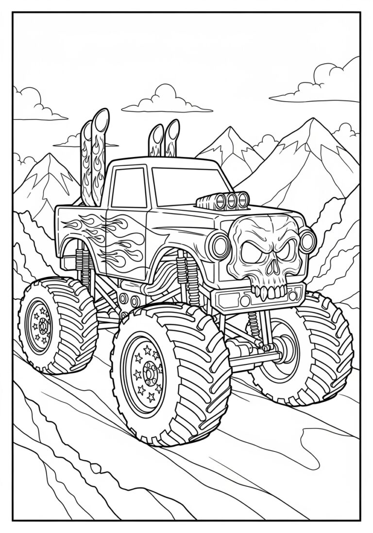 Bone Shaker Monster Truck Coloring Page