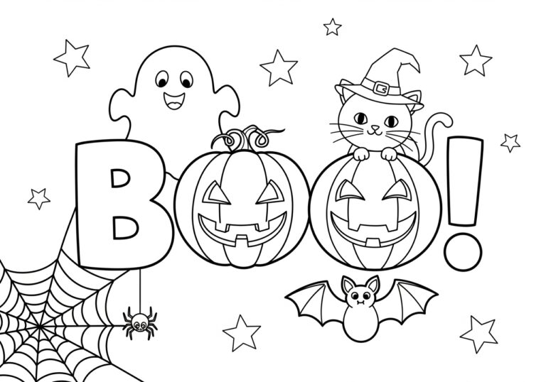 Boo Halloween Coloring Page Boo Halloween Coloring Page