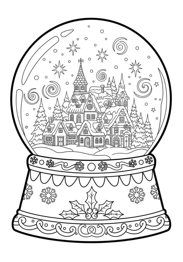 58 Ausmalbilder für Schneekugeln - (Kostenlose PDFs zum Ausdrucken)